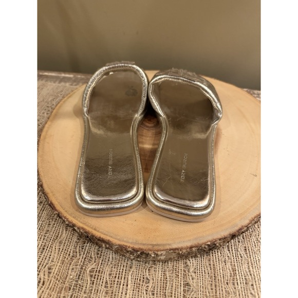 Tory Burch Double T Sport Slide Leather Sandals Gold Spark Sz-9.5 298$ - Picture 10 of 14